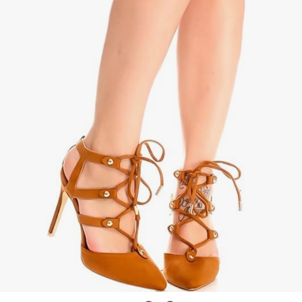 Suede strap heels, US 8.5